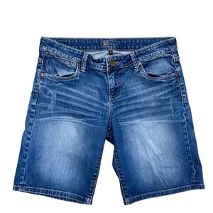 Kut from the Kloth Women Blue Denim Bermuda Shorts Size 4 Medium Wash Stretch